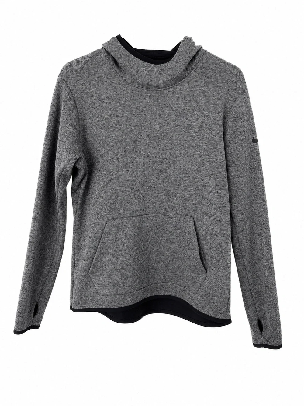 Nike Dri-FIT Hoodie Women’s Large Gray Cowl Neck Thumbhole Pullover Athletic Ath - Picture 1 of 3